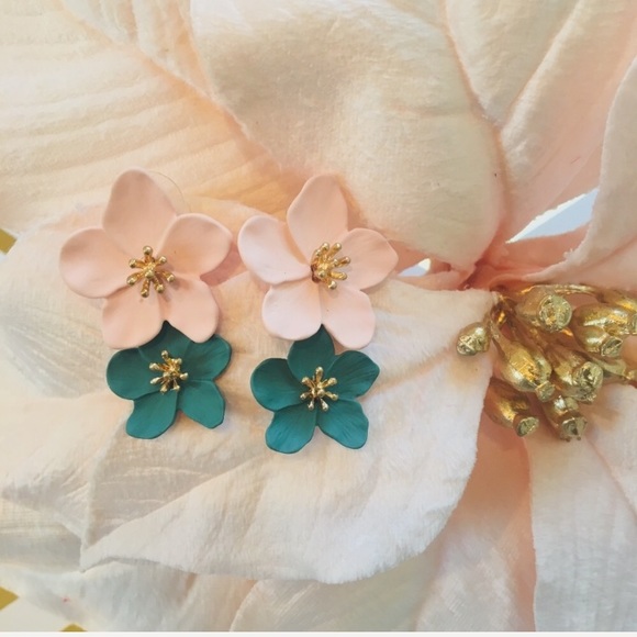 Orchid flower drop earrings floral - Picture 8 of 8